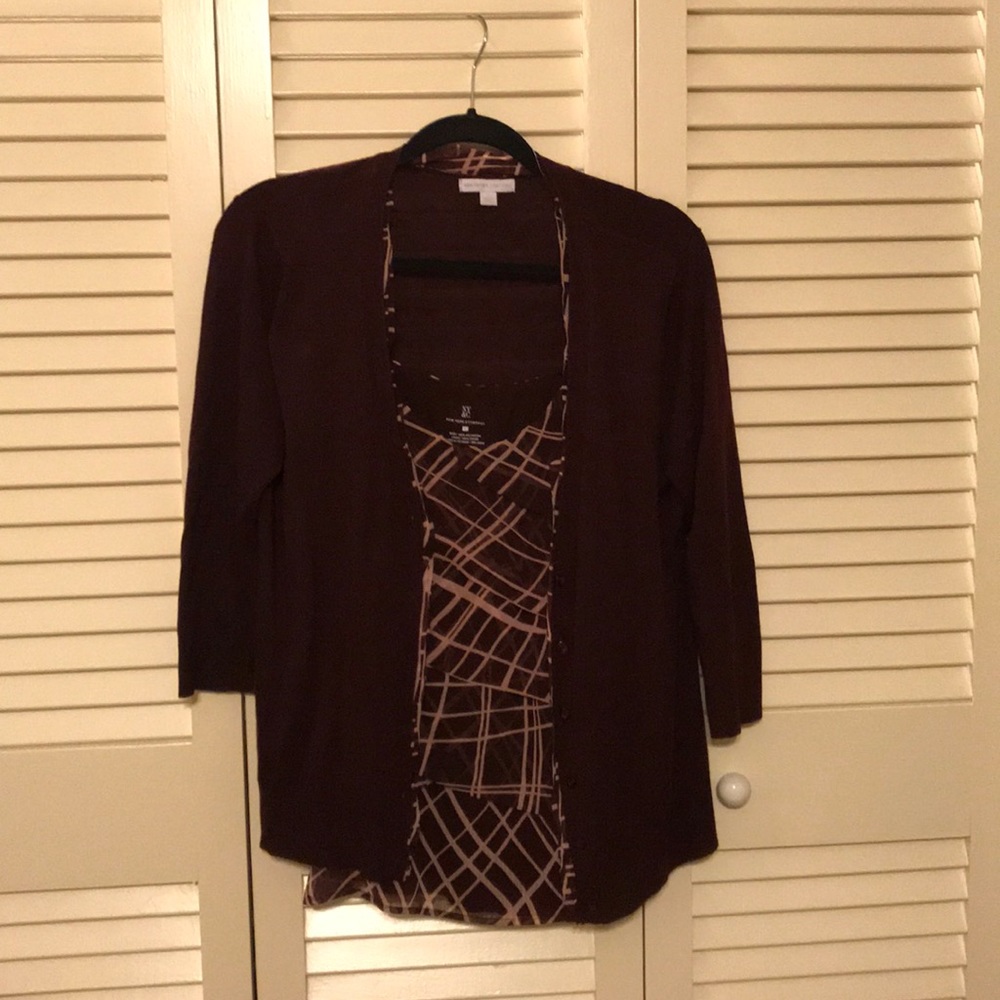 New York & Company Knit Cardigan & matching tank L
